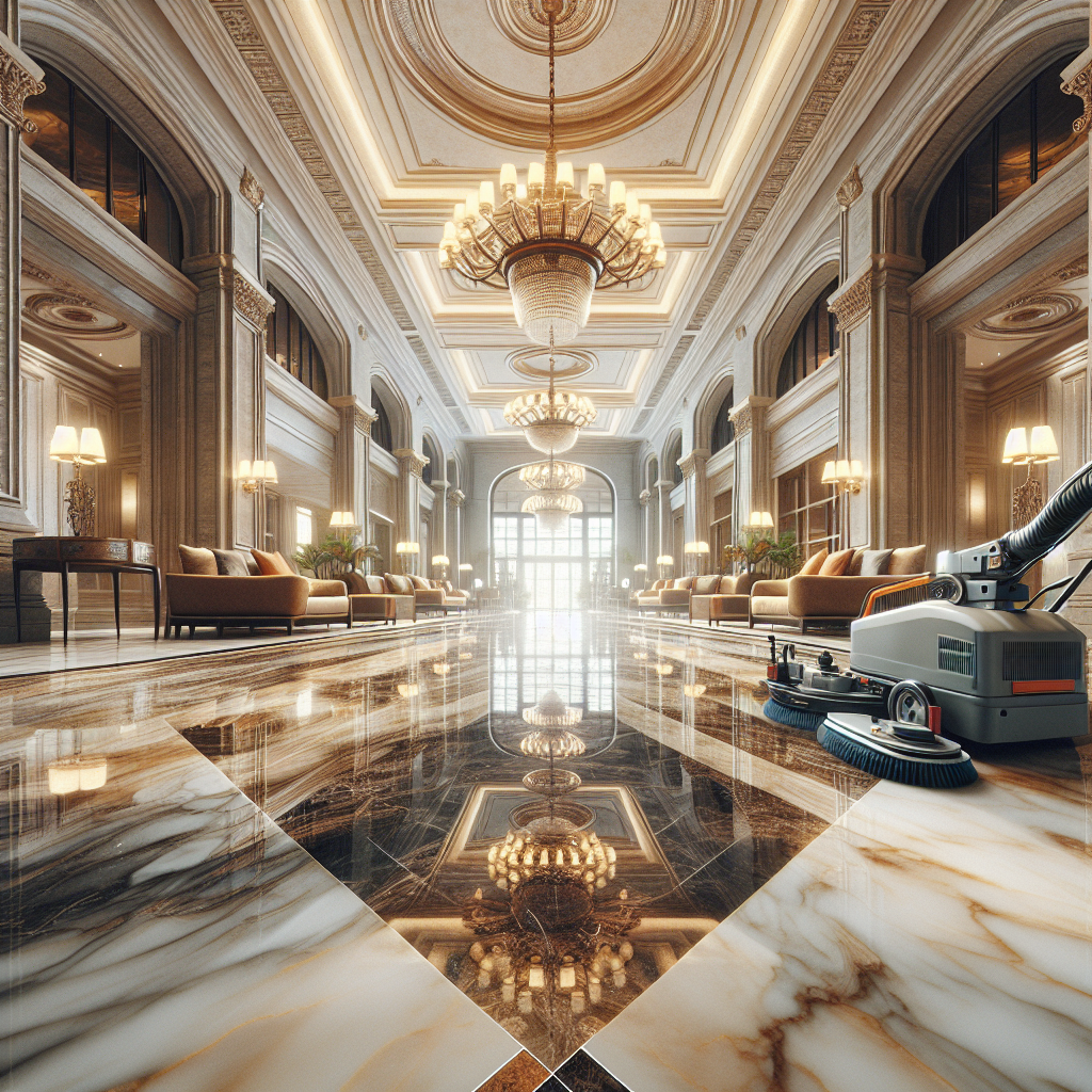 Nettoyage et cristallisation marbre 🧼 hall d'hôtel