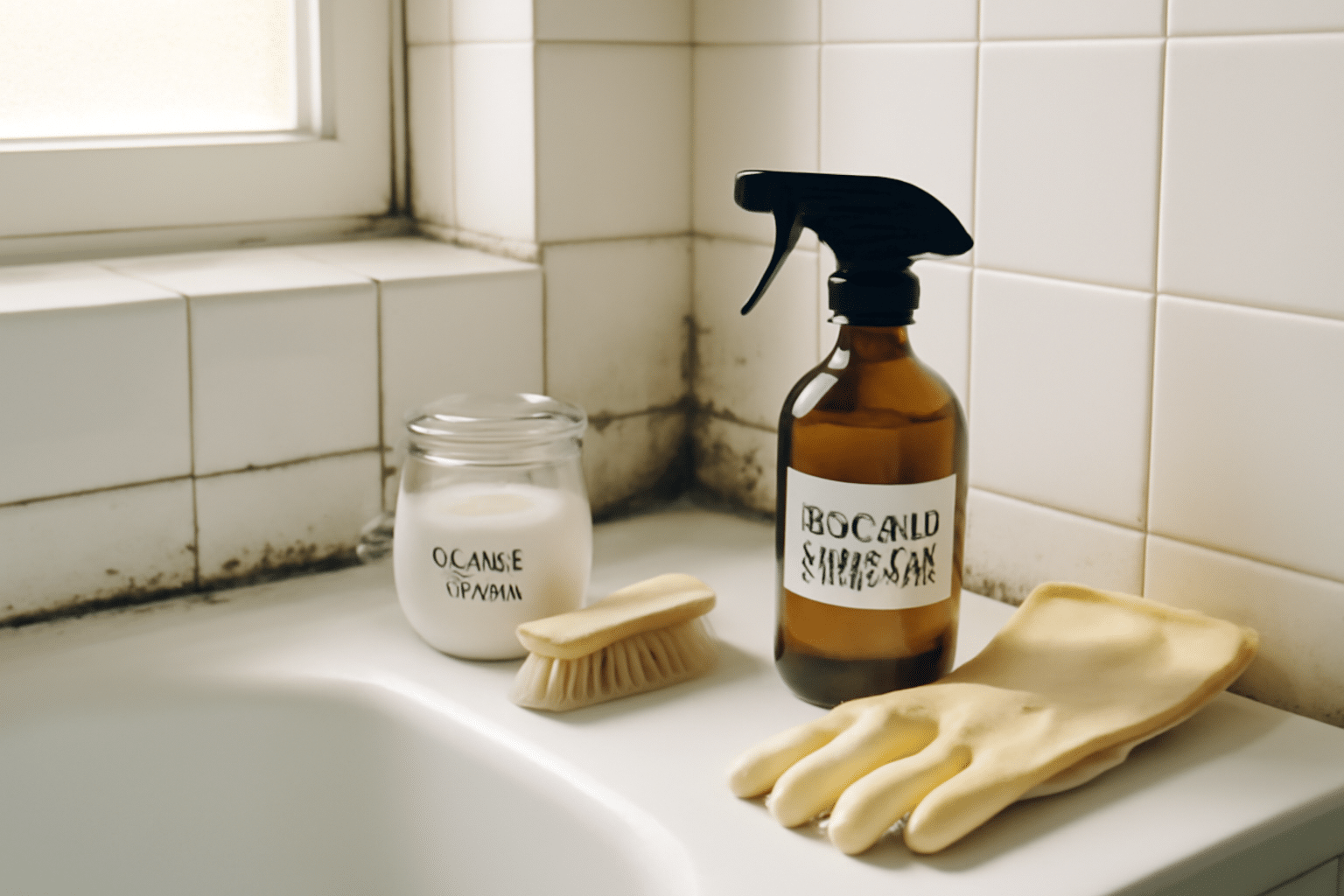 Moisissure salle de bain : nettoyer rapidement joints et carrelage avec vinaigre, brosse et bonne aération