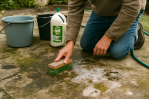 Comment nettoyer une terrasse en béton : astuces et produits pour enlever taches, mousse et saleté