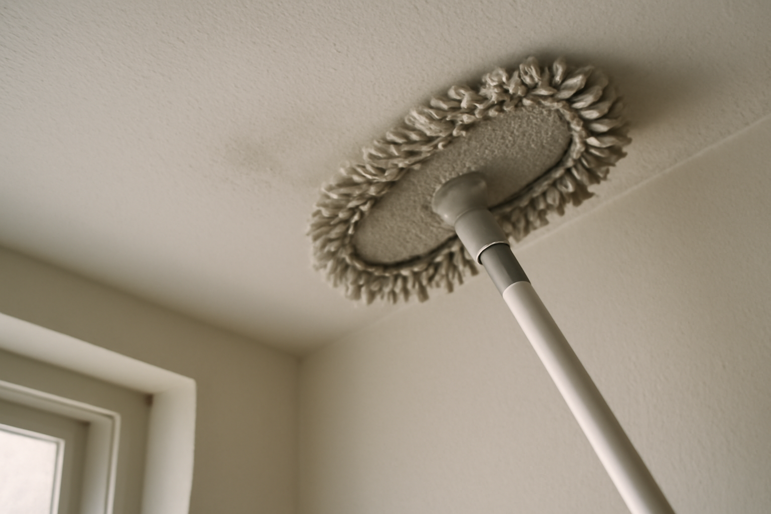 Nettoyer un plafond blanc : étapes pour éliminer traces d'humidité et moisissures avec produits ménagers