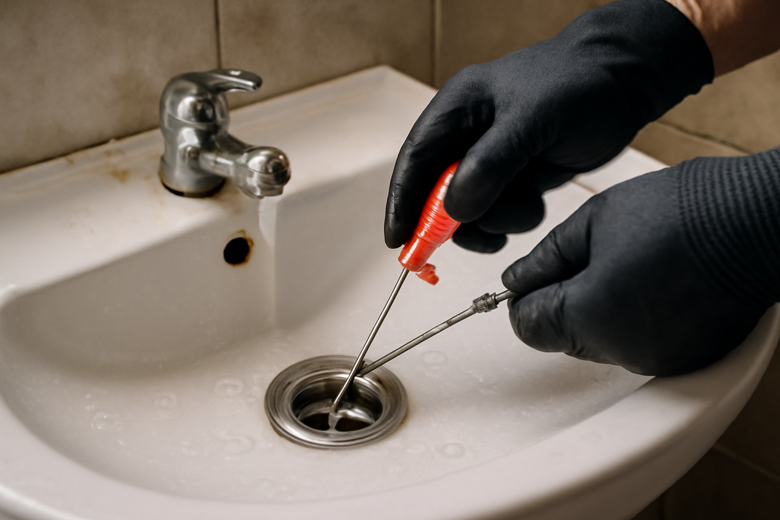 Outils de débouchage lavabo : ventouse et furet pour éliminer efficacement les bouchons