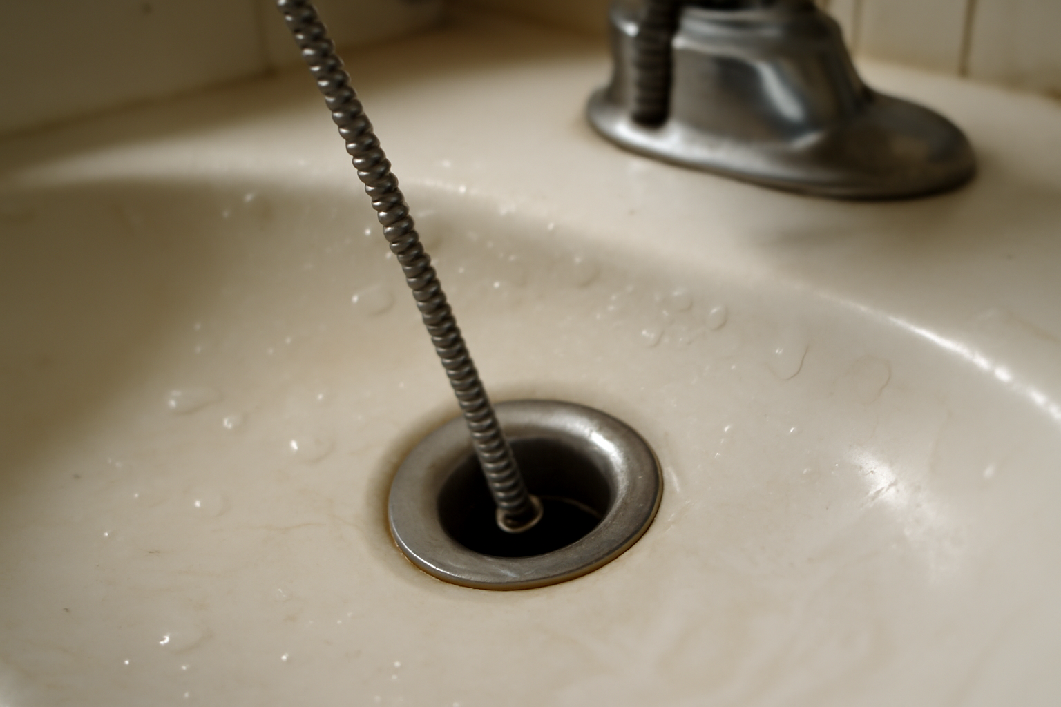 Méthode pour déboucher le lavabo DIY avec bicarbonate de soude, vinaigre blanc et eau chaude