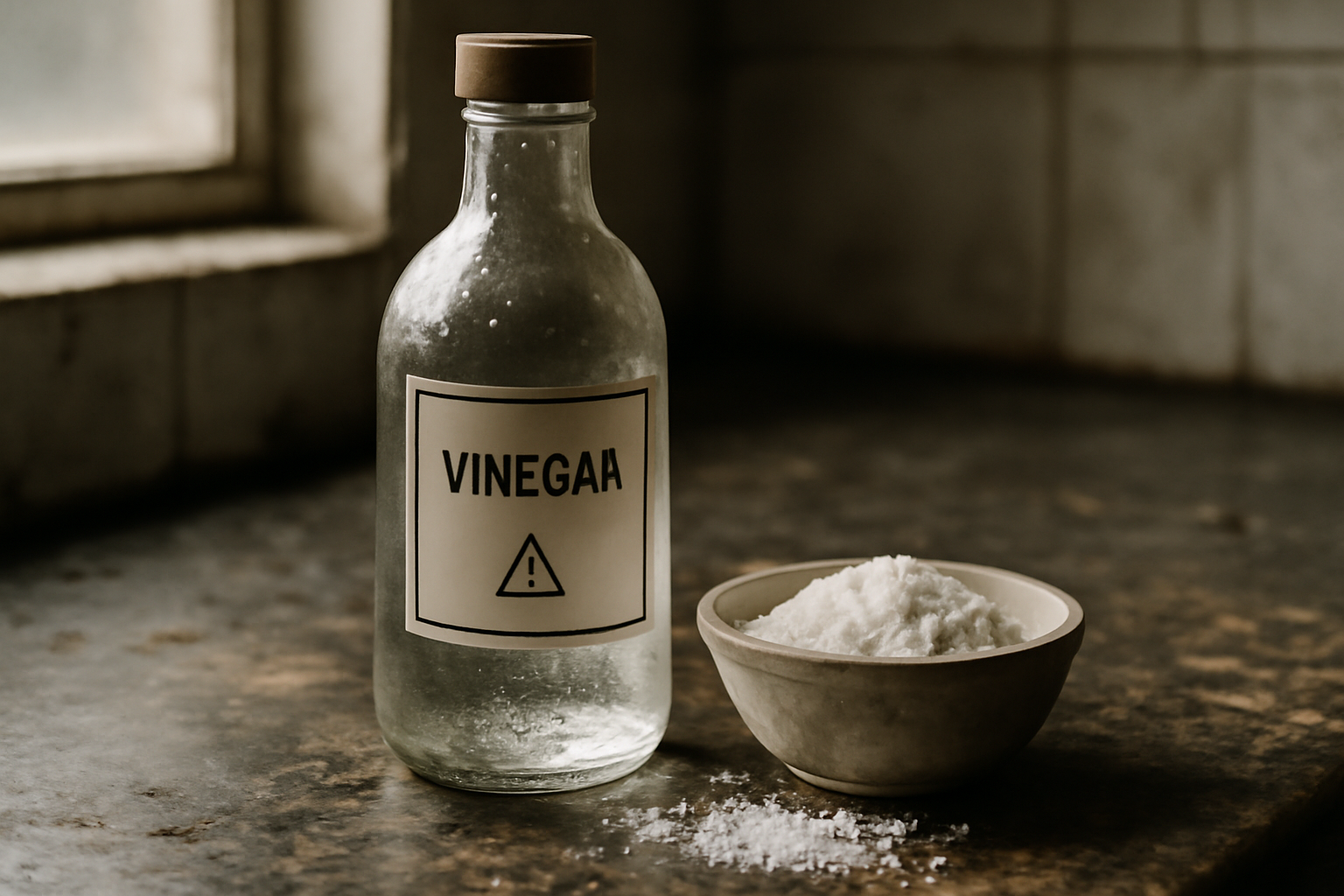 Danger vinaigre blanc et sel : corrosion, irritation respiratoire et dommages aux surfaces